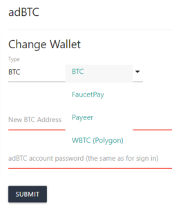 Set up your wallet type