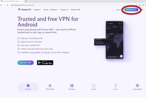 Create a new account for Proton VPN